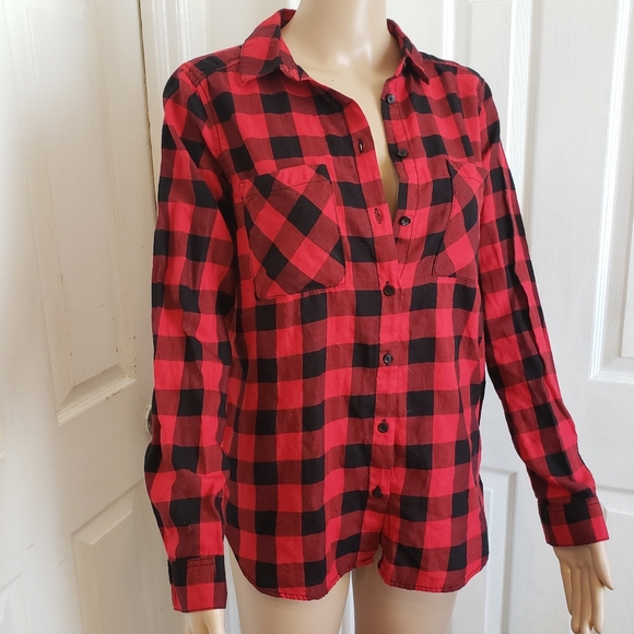 Red Plaid Button Down Shirt - Picture 5 of 16
